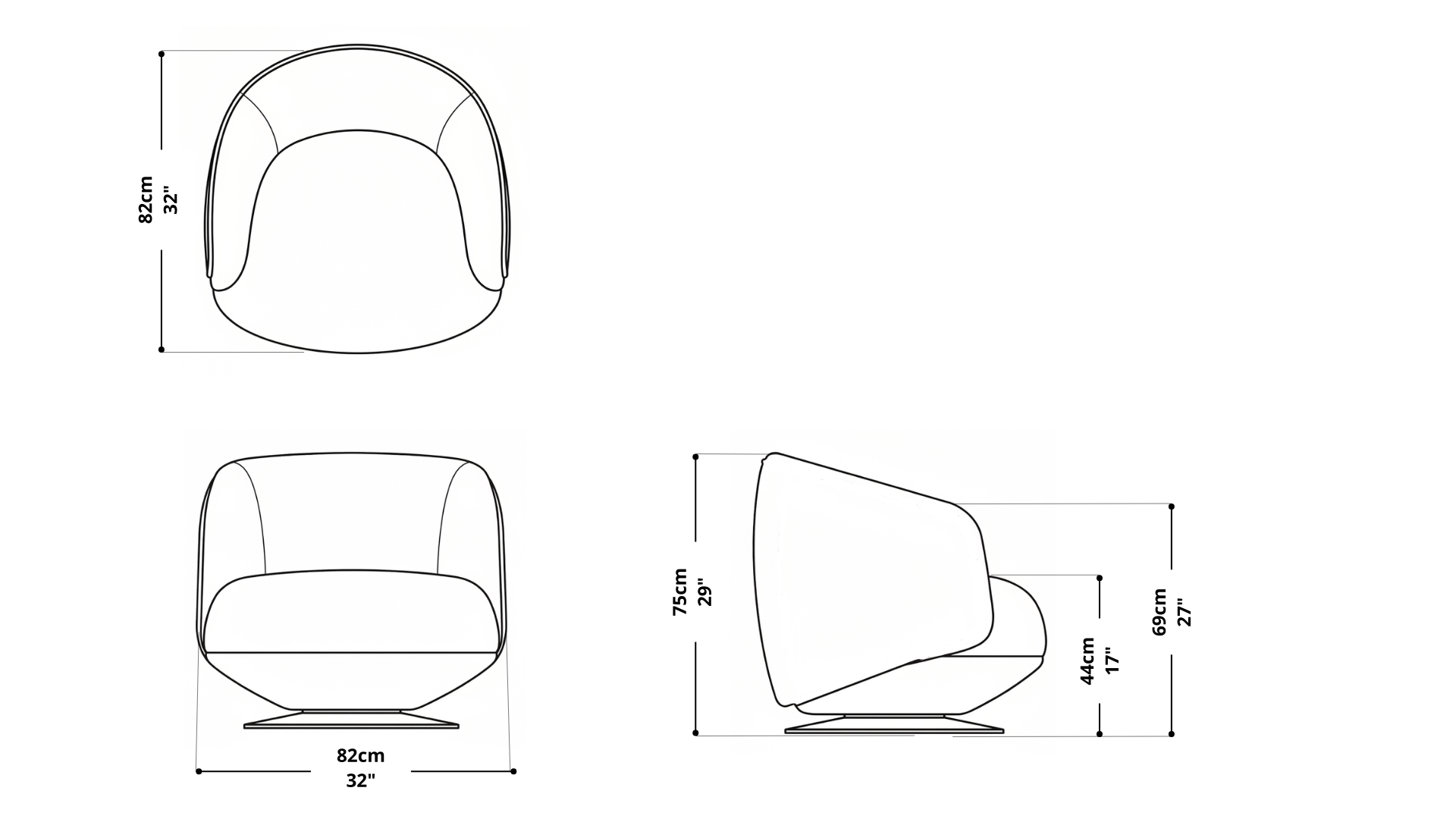 Imagen de las dimensiones principales del producto